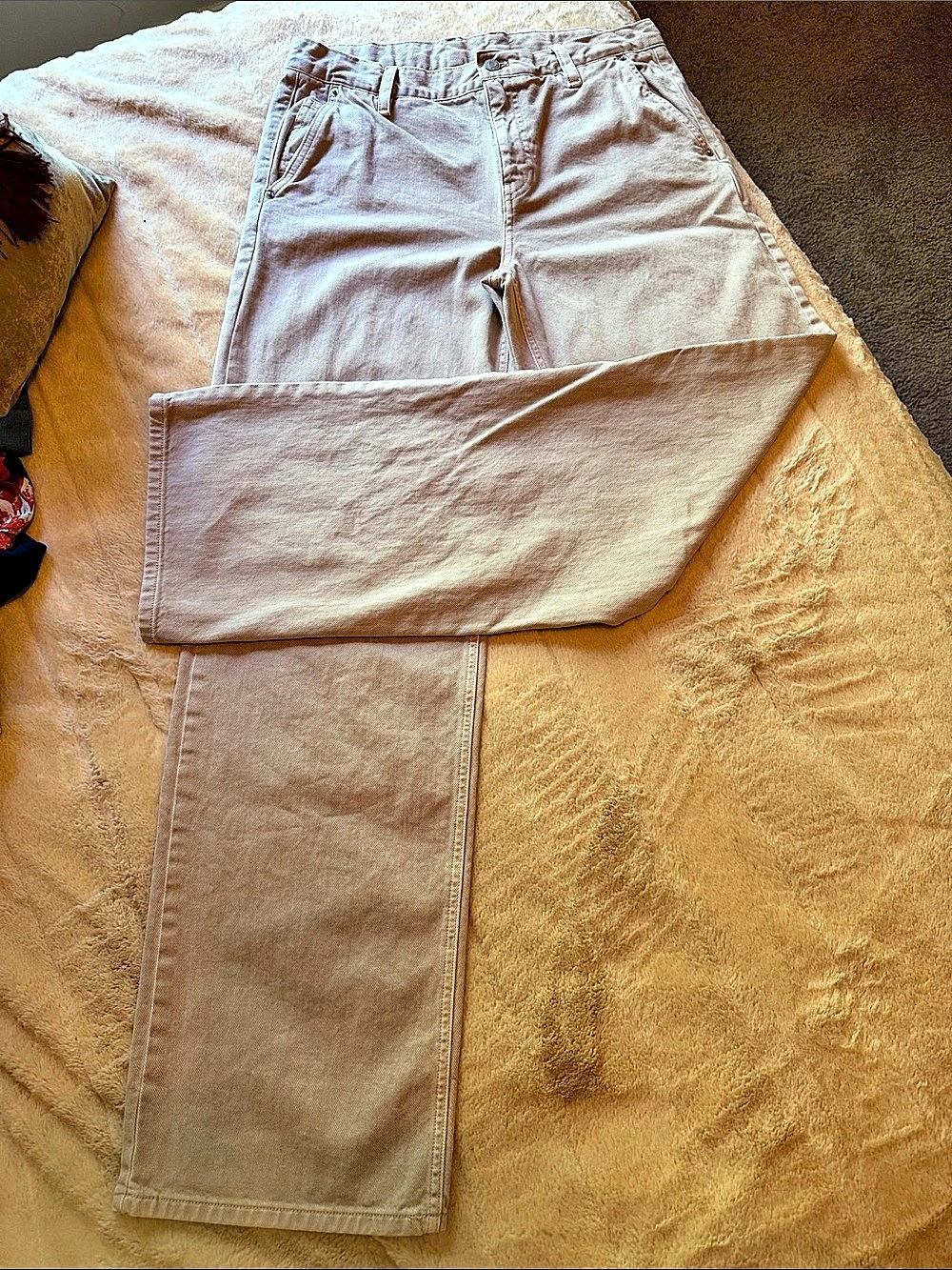 Gap Straight Leg Cotton Pants Beige Size 8 Tall Like New